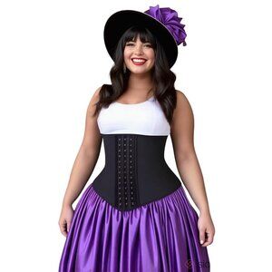 Corset Waist Trainer Cosplay Festival 22 Hook Eye Close Black Renaissance Gothic